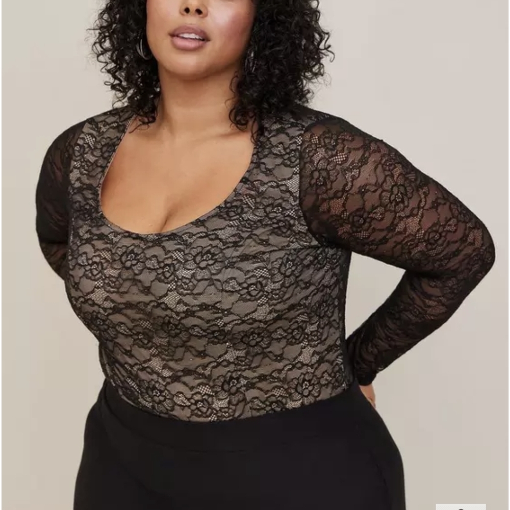 Torrid Elegant Black Lace Women's Bodysuit